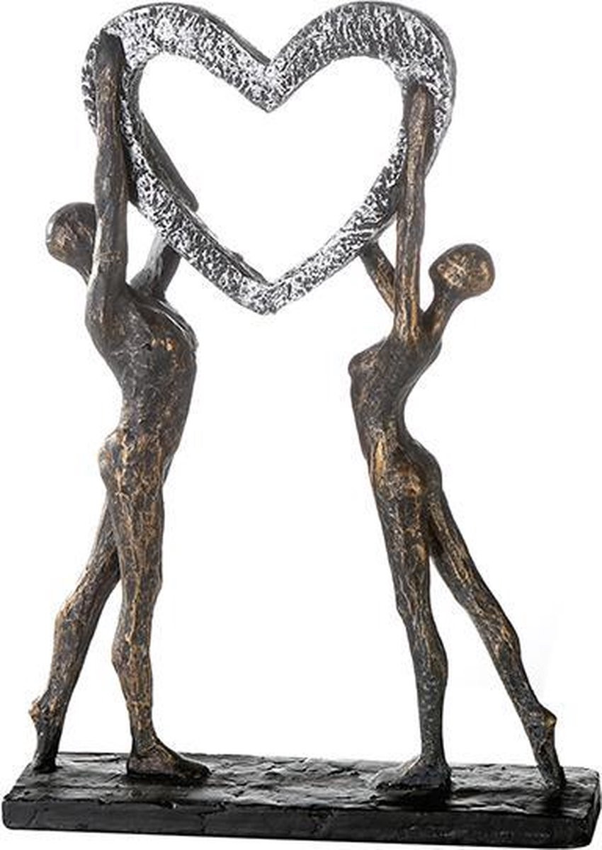 Gilde Handwerk Sculptuur Victory - Liefde overwint alles - Brons/Zilverkleur - Hoogte: 37 cm