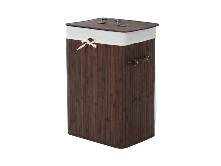 ComfortXL Wäschekorb De-09410 72 L schmal mit Deckel & Griff Dunkelbraun, Naturmaterialen, 40x60x30 cm, Haushalt & Reinigung, Wäschepflege, Wäschekörbe & Wäschetonnen