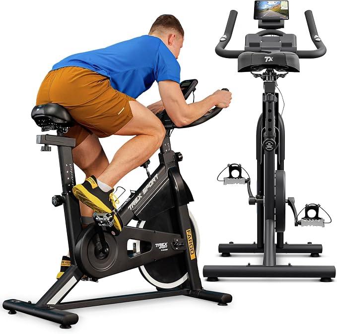 Indoor Bike Heimtrainer Fahrrad FARGO bis 130kg Magnetwiderstand | TX-840SB Verstellbarer Sattel, Trainingscomputer, 10 kg Schwungrad, Pulssensoren, leise, Schwarz