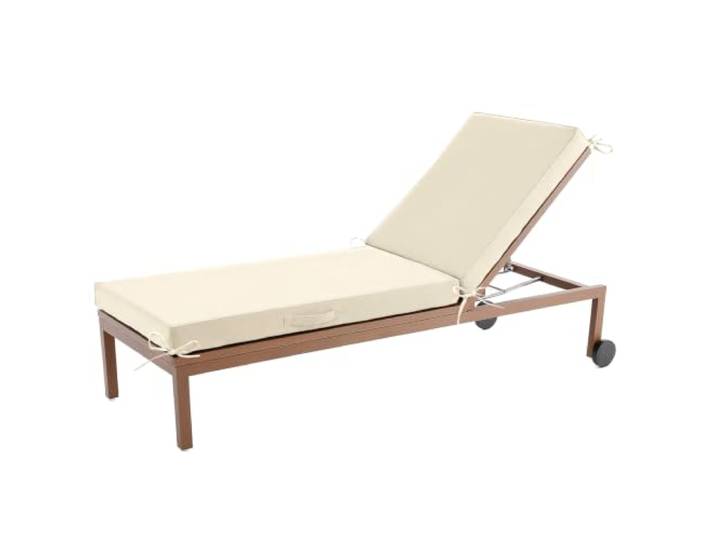 Aocase Sonnenliege Auflage, Deckchair Auflagen, Liegenauflagen für Gartenmöbel Wasserdicht, liegestuhl Auflage Mit Einstellband,für Sonnenliege Gartenmöbel Matratze,Elfenbein,178x59x5cm