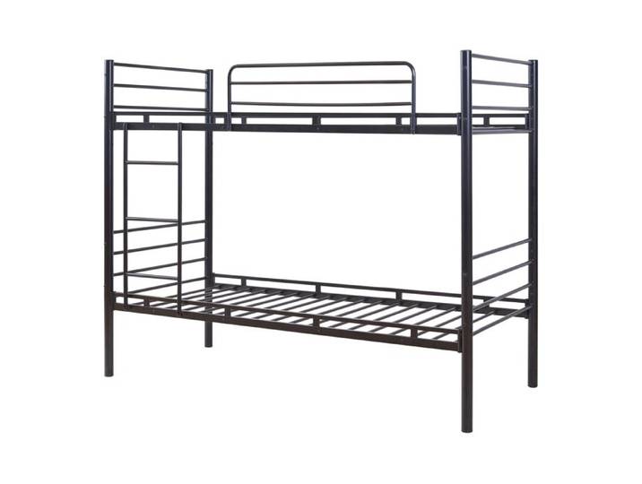 Lit superposé en métal Bevapis 90 x 200 cm noir