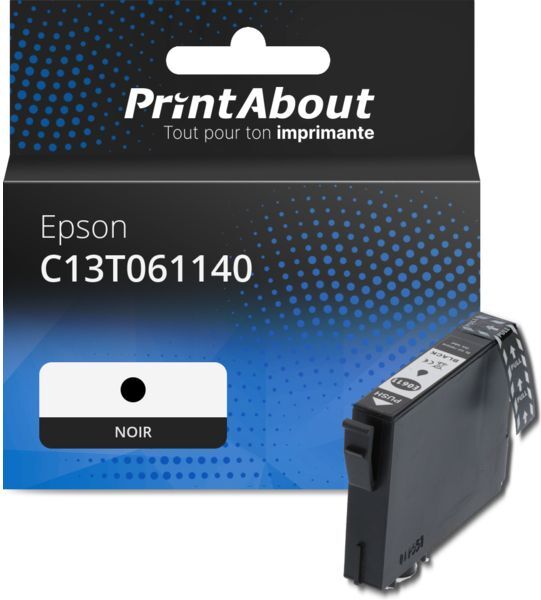 PrintAbout Cartouche compatible Epson C13T061140 - Noir Noir
