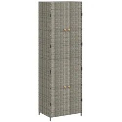 Helloshop26 - Gartenschrank 59 x 40 x 180 cm funktionales Design 4 Fächer aus grauem Kunstharzgewebe