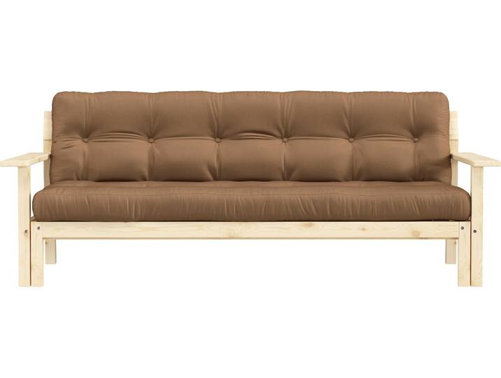 Schlafsofa KARUP DESIGN Unwind , braun (mocca), B:190cm H:14cm T:92cm, Sofas, Schlafsofa, Mit Holzstruktur, inkl. Futonmatratze, Liegefläche 130x190 cm