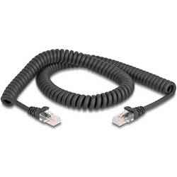 Delock 87993 RJ45 Patchkabel CAT 5e 2.00 m Schwarz Spiralkabel 1 St.