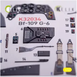 Kelik BF-109 G-6 - interior 3D decals for Trumpeter kit
