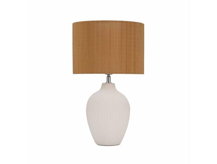 Pauleen Lampe à poser Paulmann 48231 Timber Glow\, max. 20 watts\, beige\, blanc\, bambou\, céramique\, E27