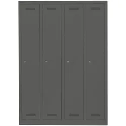 Garderobenschrank MonoblocTM | 4 Abteile - 634 anthrazitgrau