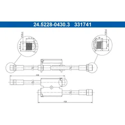 Bremsschlauch ATE 24.5228-0430.3 für VW Caddy I