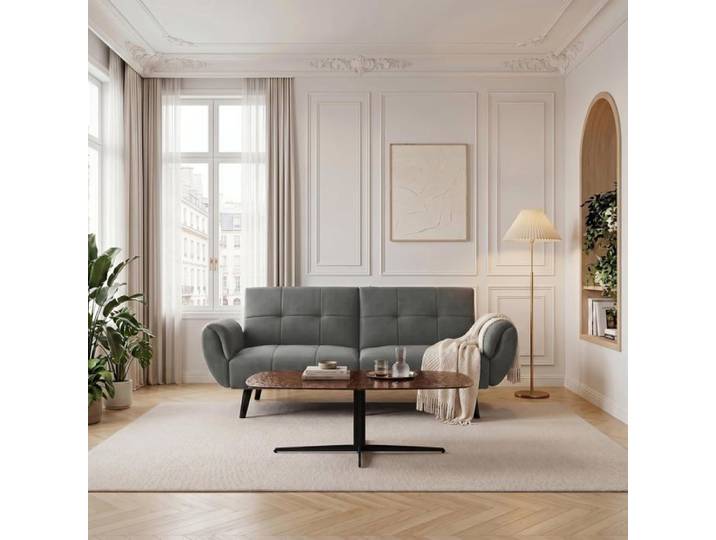 JIEXI Canapé Multifonction en Tissu Gris Clair canapé 2 Places canapé Minimaliste pour Salon Appartement