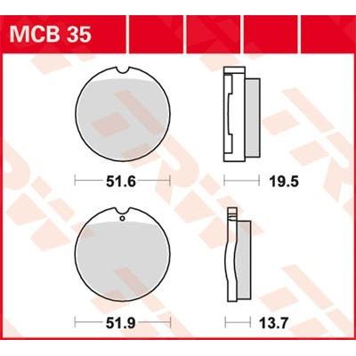 TRW Bremsbelagsatz MCB35 Bremsbeläge,Bremsklötze,Bremssteine,Bremsbeläge & Bremsbelagsatz,Bremsklötze & Bremsbelagsatz