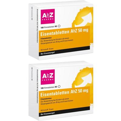 Eisentabletten AbZ 50 mg Filmtabletten x2 2x100 St
