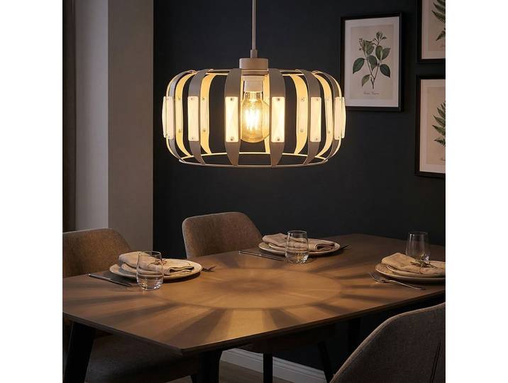 Suspension Lampe Suspendue Lampe De Salle À Manger Aspect Cristal Blanc Métal Ø 35 Cm