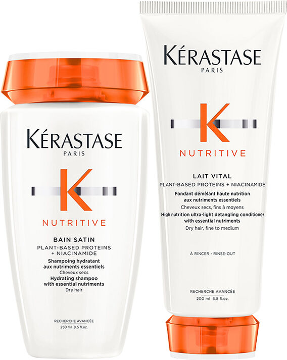 Kérastase Nutritive Bain Satin Hydrating Shampoo 250ml and Lait Vital
