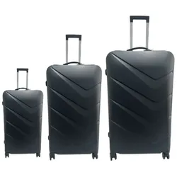 Hoffmanns Waveline Anthrazit 3-teiliges Koffer-Set - ABS-Hartschale mit Zahlenschloss & 360° Rollen