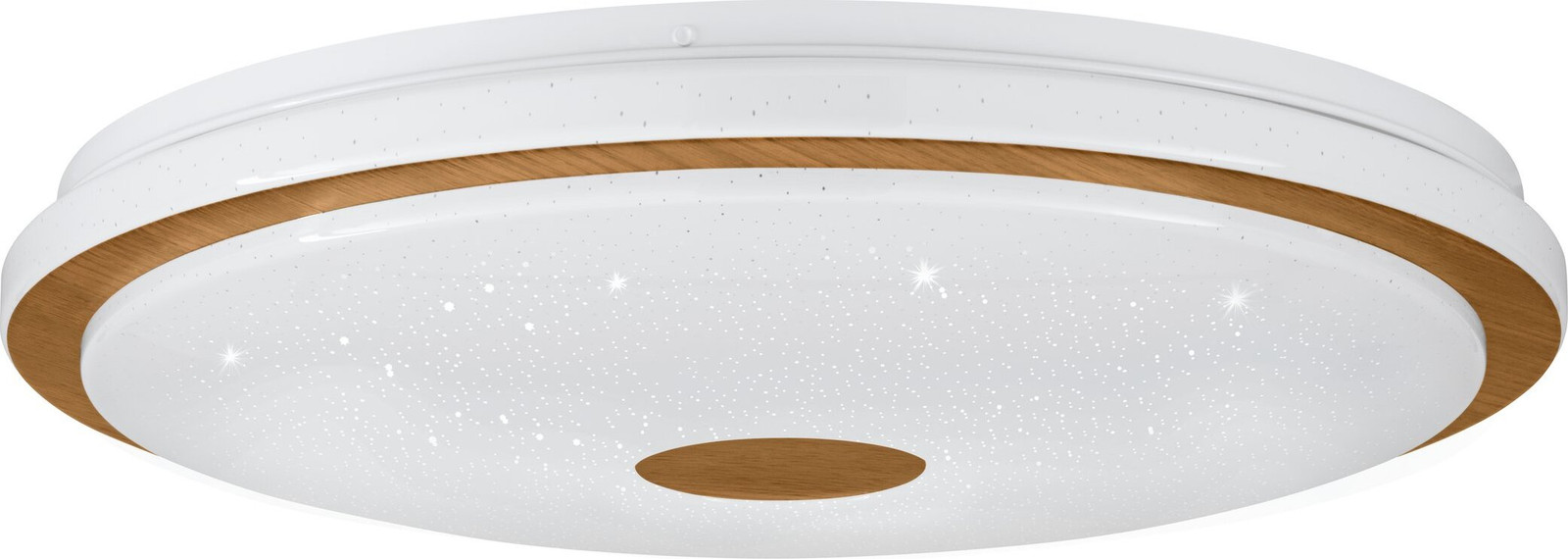 Eglo Lanciano LED-plafondlamp, Wit en Bruin, Ø 48 cm, Dimbaar met Afstandsbediening