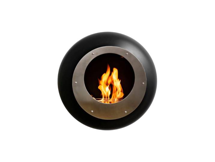 Design Bioethanol Wandkamin Cocoon Vellum“, Schwarz Schwarz,Silber CACHFIRES