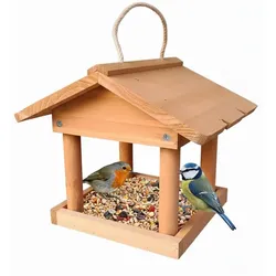 Relaxdays Vogelfutterhaus zum Aufhängen Orange