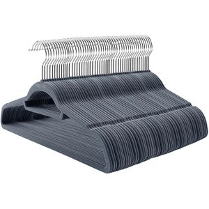 vidaXL Kleiderbügel 289919, aus Kunststoff, hellgrau, 44cm, platzsparend, rutschfest, 100 Stück