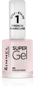 Rimmel Super Gel Step 1 verniz para manicure francesa tom 091 English Rose 12 ml. Super Gel Step 1