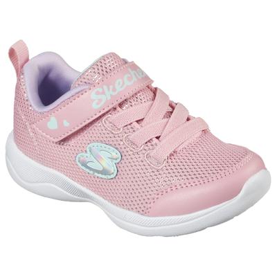 Slip-On Sneaker SKECHERS "SKECH-STEPZ 2.0", Mädchen, Gr. 25, rosa (rosa, glitzer), Textil, Schuhe, Slip-On Sneaker zum Schlupfen, Größenschablone zum Download