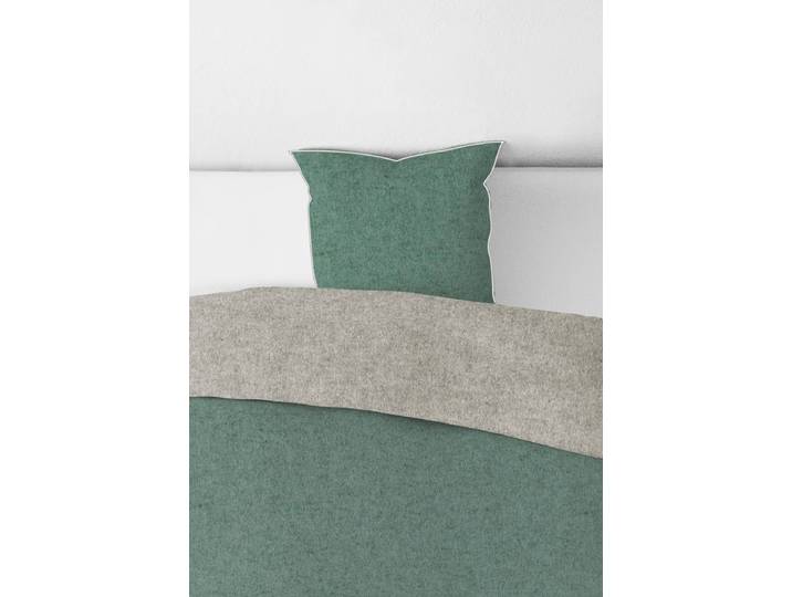 Melange-Flanell Kissenbezug Zordo Grün/Tannengrün 40 x 40cm Flanell