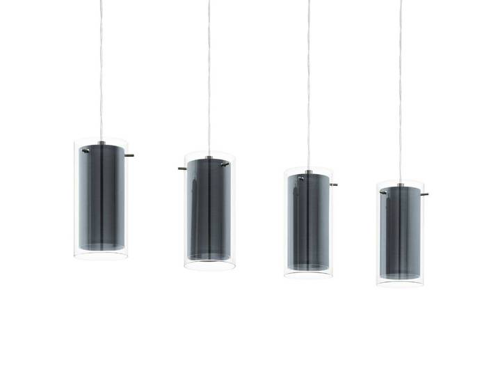 Suspension Textil III 95 x 110 x 12cm Gris Tissu mélangé E27