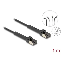 DELOCK RJ45 Netzwerkkabel Cat.6A winkelbar 1m schwarz