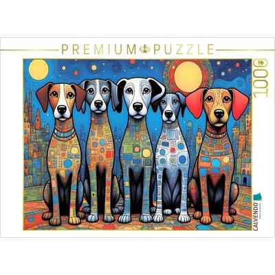 CALVENDO Puzzle Bunte Hunde - wir sind bunt und das ist auch gut so! | 1000 Teile Lege-Größe 64x48cm Foto-Puzzle für glückliche Stunden