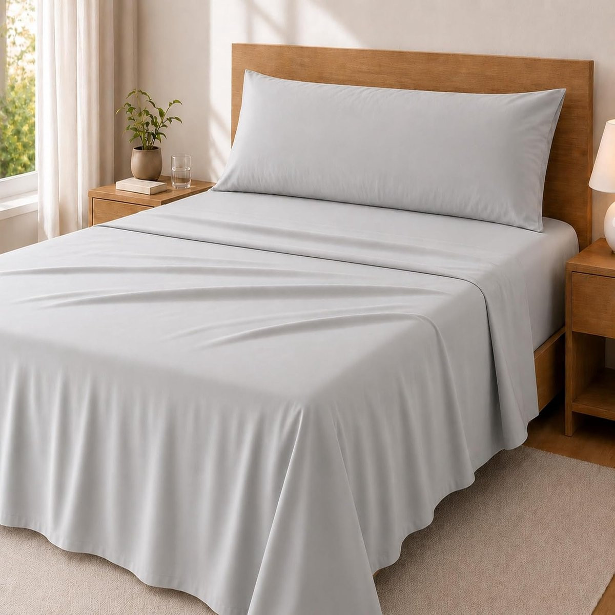 Home Premium 3-delig beddengoedset met hoeslaken en kussensloop, 150 x 190 cm