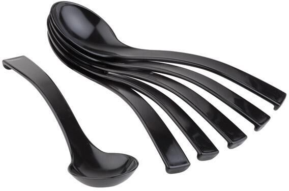 APS Set 6 cucchiai da gastronomia 23 x 6 cm Nero