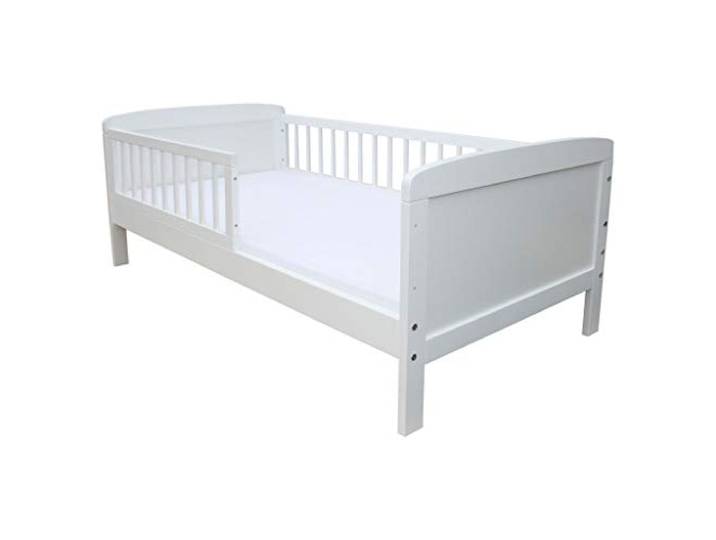 Micoland Kinderbett Juniorbett 140x70cm umbaubar Weiss mit Matratze