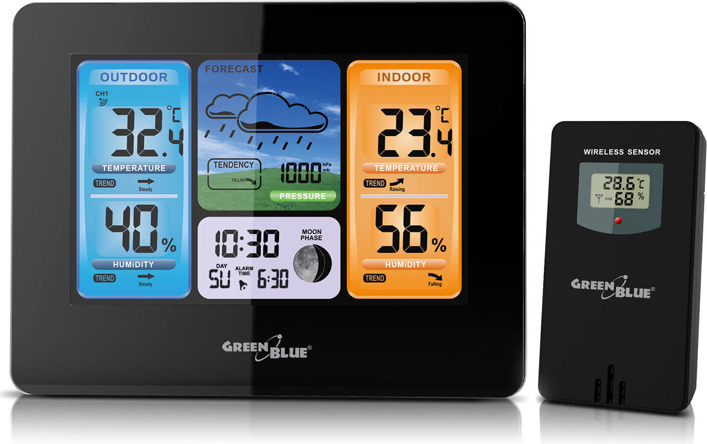 Greenblue GB526 digitale weerstation Zwart op Batterij