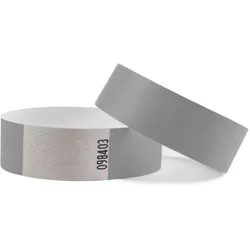 CombiCraft Tyvek Einlassbänder Silber – 100 Stück