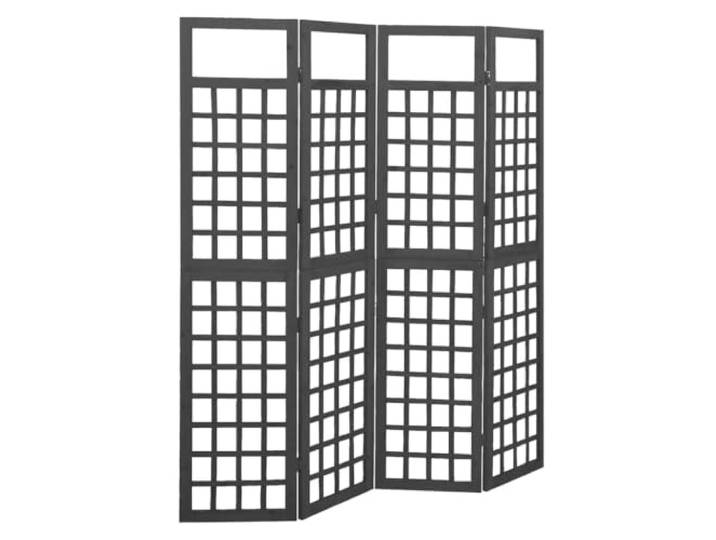 vidaXL Tannenholz Massiv Paravent Spalier 4-TLG. Rankhilfe Raumtrenner Raumteiler Trennwand Umkleide Sichtschutz Spanische Wand Schwarz 161x180cm