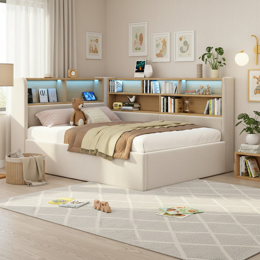 Brayden Studio Bed Frame Beige 3ft