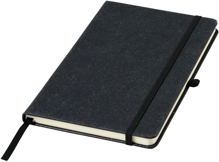 Carnet de notes A5 personnalisé en chutes de cuir Atlana noir