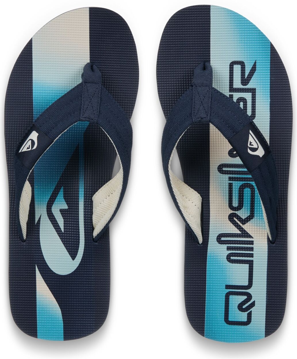 Sandale QUIKSILVER "Molokai Layback", Herren, Gr. 7(40), blau (aqua holmes), Obermaterial: 100% Baumwolltextil, Futter: 100% Polyestertextil, Laufsohle: 100% Schwammgummi., Schuhe Sandale aqua holmes 7(40)
