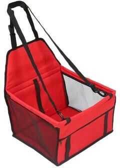 Uplift Essentials Stable Folding Pet Car Seat 2 in 1 Safety Hammock & Travel Basket red
