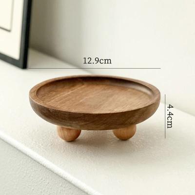Uplift Picks Mini Bamboo Tray Coaster Wood Saucer For Coffee Cups And Flower Pots round