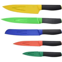 Benetton - Set mit 5 Küchenmessern mit Etui/Schutz