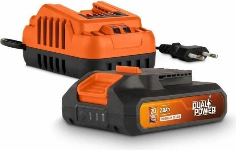 Dual Power POWDP90620 Accu en Oplader Set – 20V 2,0Ah Accu en 2A Oplader voor Accu-gereedschap