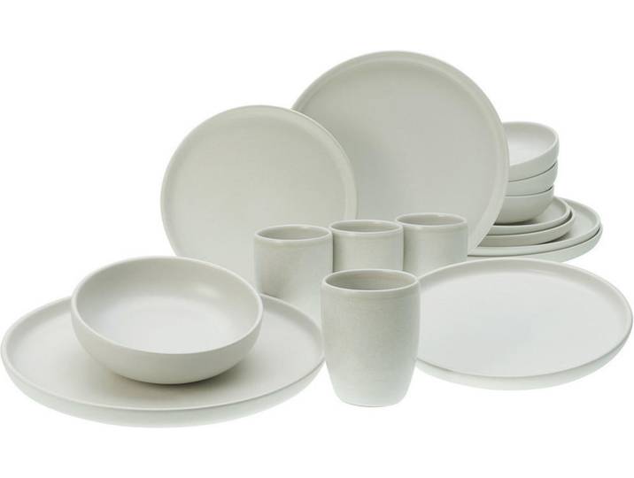 Creatable Kombiservice, Weiß, Keramik, 16-teilig, Uni, 370 ml,300 ml, Essen & Trinken, Geschirr, Geschirr-Sets, Kombiservice