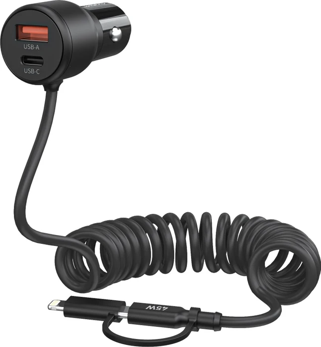 ChoeTech 110 W USB-C+USB-A Fast car charger with Stretchable cable