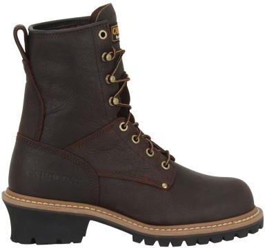 "Carolina Elm 8"" Steel Toe Logger - Womens 10 Brown Boot Medium"