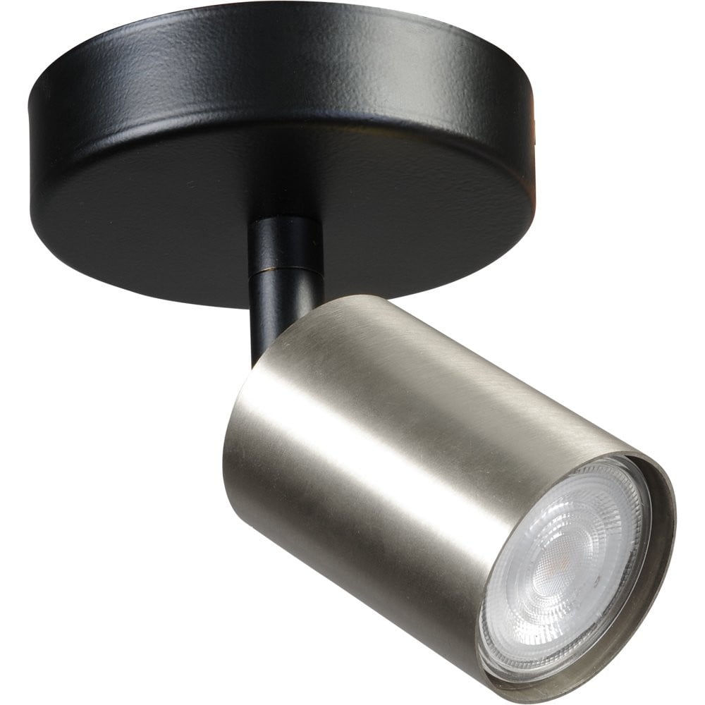 Masterlight Bounce Plafondlamp zwart met nikkelen spot