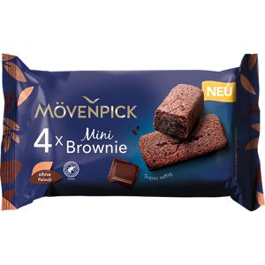 Mövenpick Kuchen Mini Brownie, einzeln verpackt, je 35 g, 4 Stück