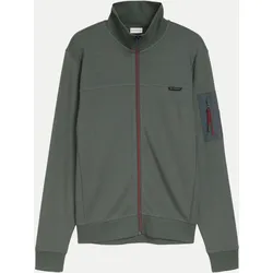 Sweatshirtjacke mit Stehkragen Grün XXL