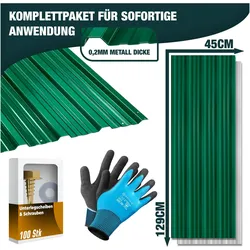 Kesser, Gartenhaus Zubehör, 12 Profilblech Trapezblech 129cm 45cm 7 m2 - Dachblech Dachplatten