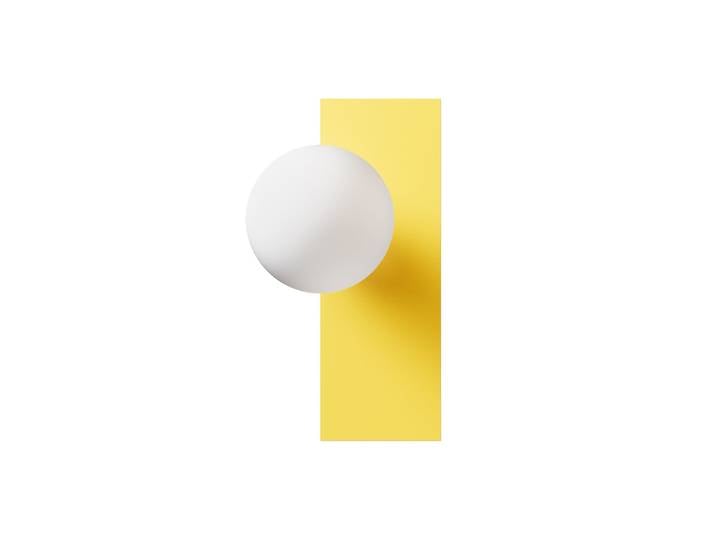 Applique murale Node Rectangle 02, jaune, 37 x 22 cm - Swedish Ninja - Salon / séjour - Design - Métal - À ampoule unique